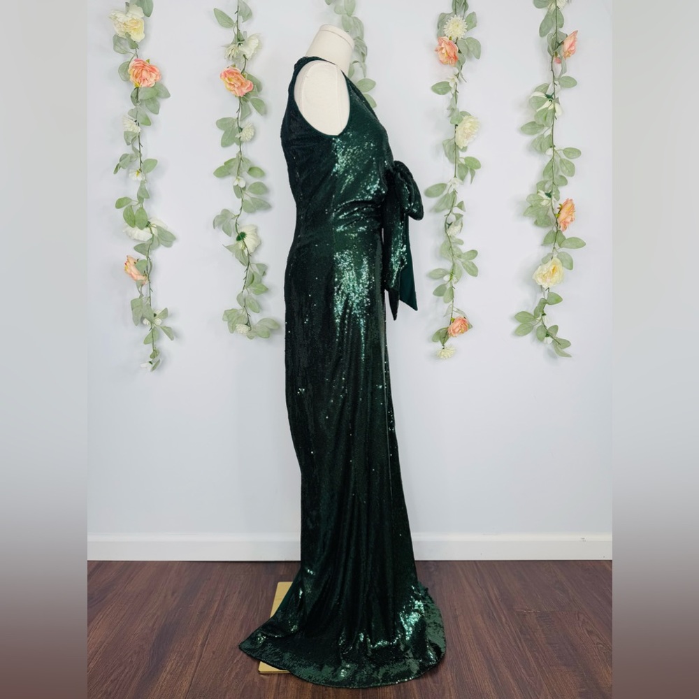 Halston Magdalena Draped Sequin Gown - Picture 8 of 12